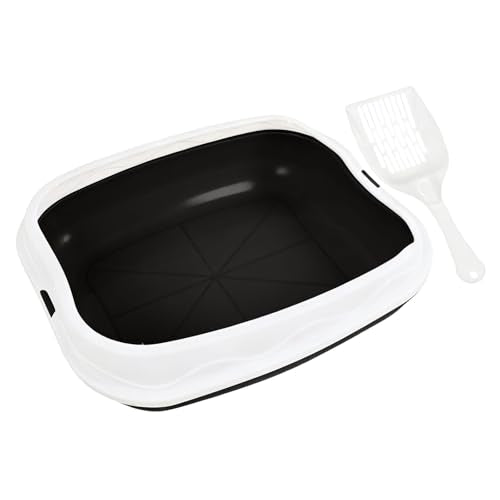 16.5-Inch Semi-Enclosed Cat Litter Box with Scoop
