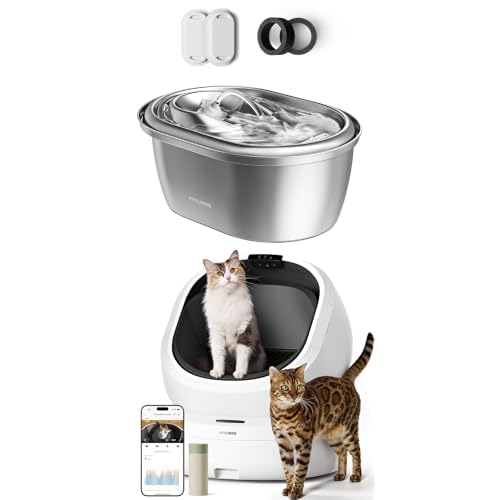PETLIBRO 3L Steel Cat Fountain & Automatic Litter Box Bundle