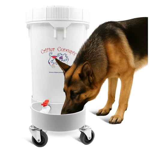 Top-Fill Gravity-Fed Dog Waterer with Locking Wheels