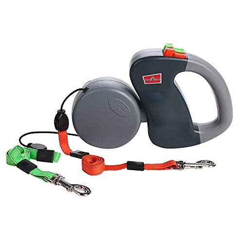 FRTHLK Dual-Head Retractable Leash for 2 Dogs, 50 lb Each