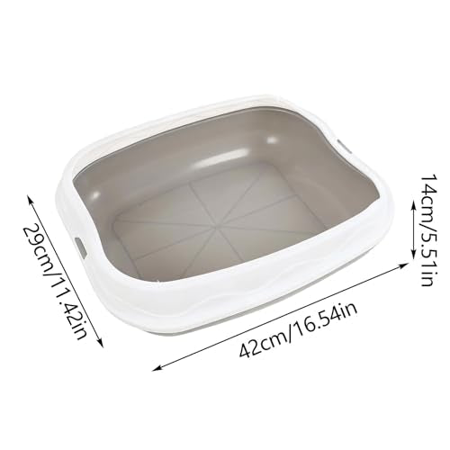 16.5-Inch Semi-Enclosed Cat Litter Box with Scoop