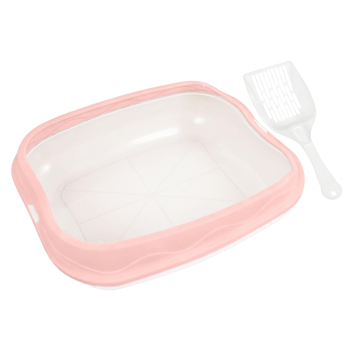 16.5-Inch Semi-Enclosed Cat Litter Box with Scoop