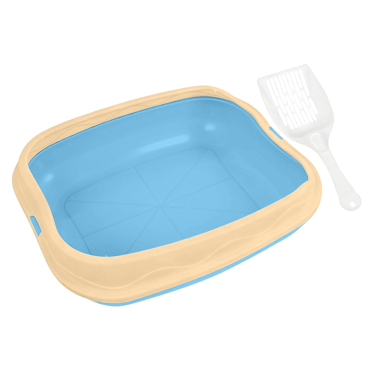 16.5-Inch Semi-Enclosed Cat Litter Box with Scoop