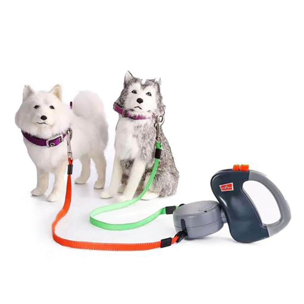 FRTHLK Dual-Head Retractable Leash for 2 Dogs, 50 lb Each