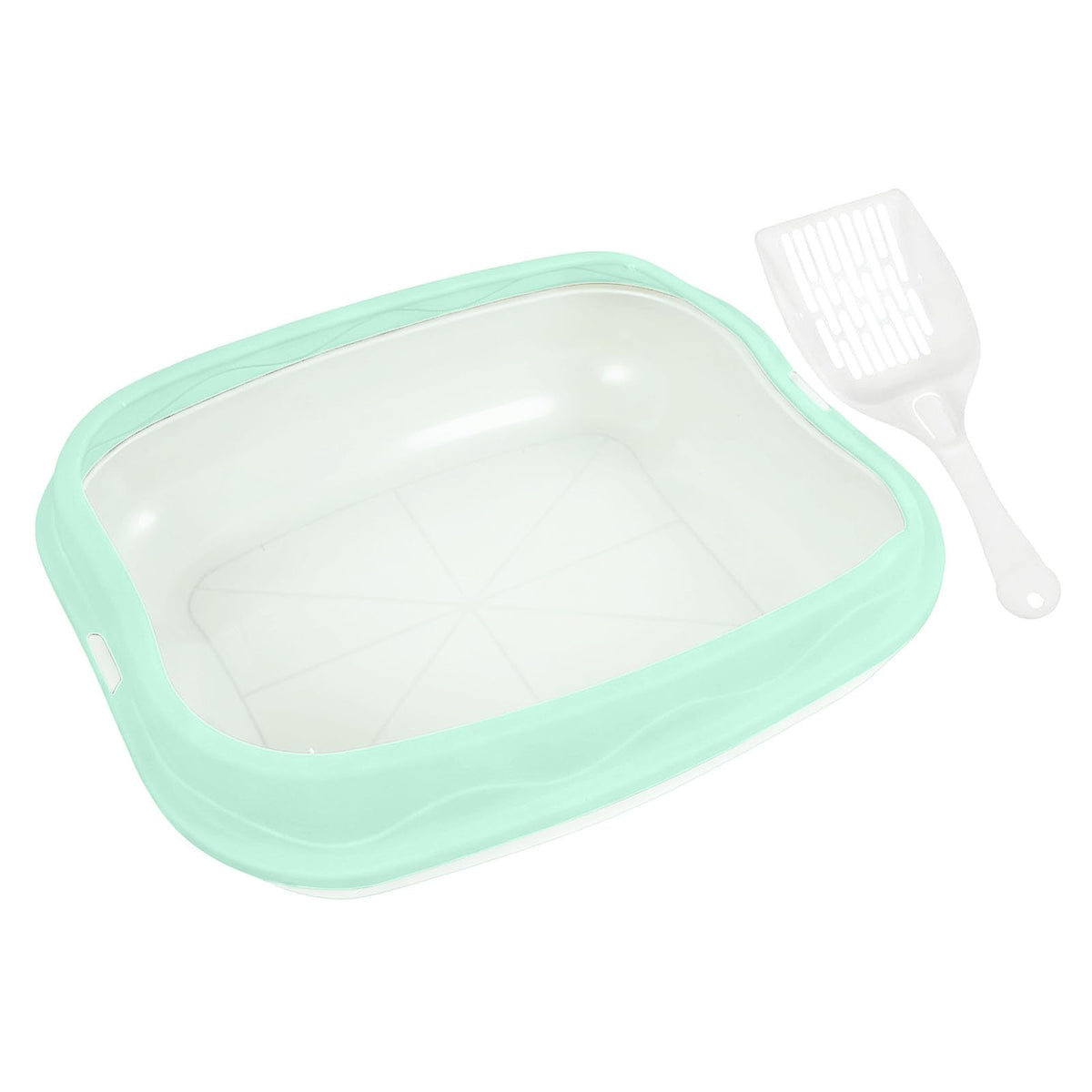 16.5-Inch Semi-Enclosed Cat Litter Box with Scoop