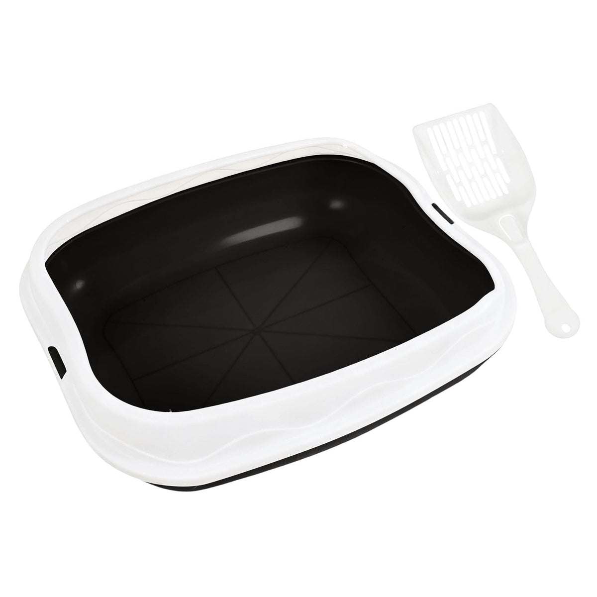 16.5-Inch Semi-Enclosed Cat Litter Box with Scoop