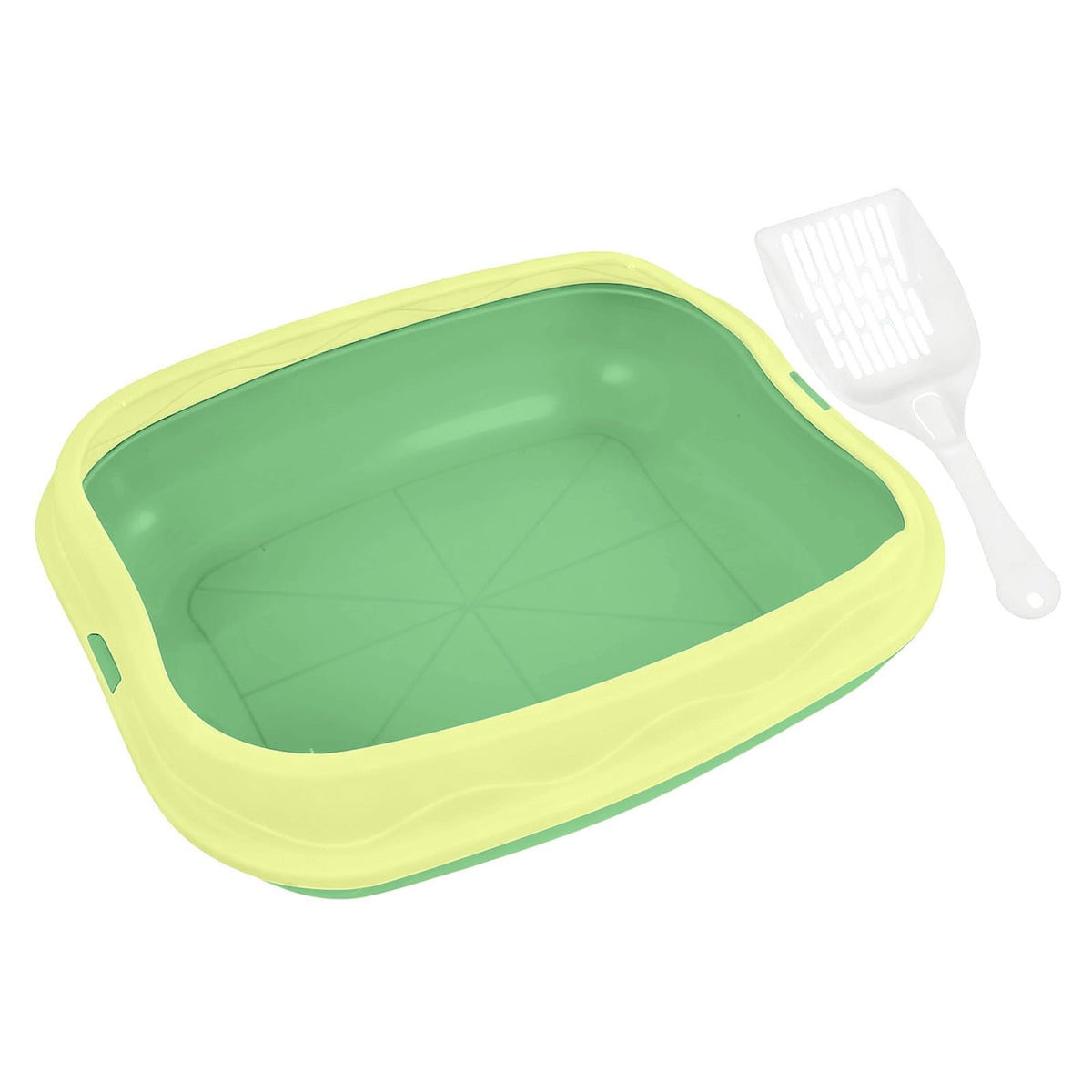 16.5-Inch Semi-Enclosed Cat Litter Box with Scoop