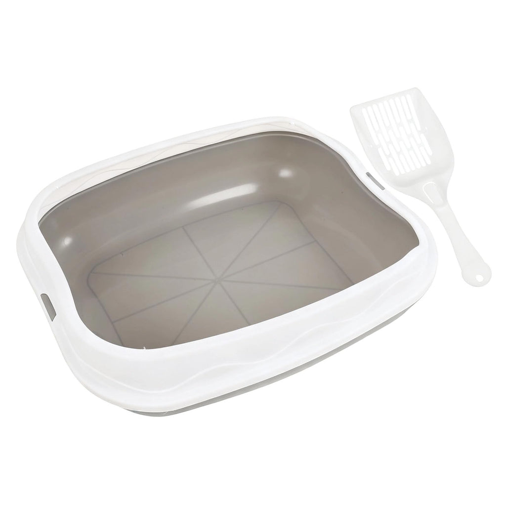 16.5-Inch Semi-Enclosed Cat Litter Box with Scoop
