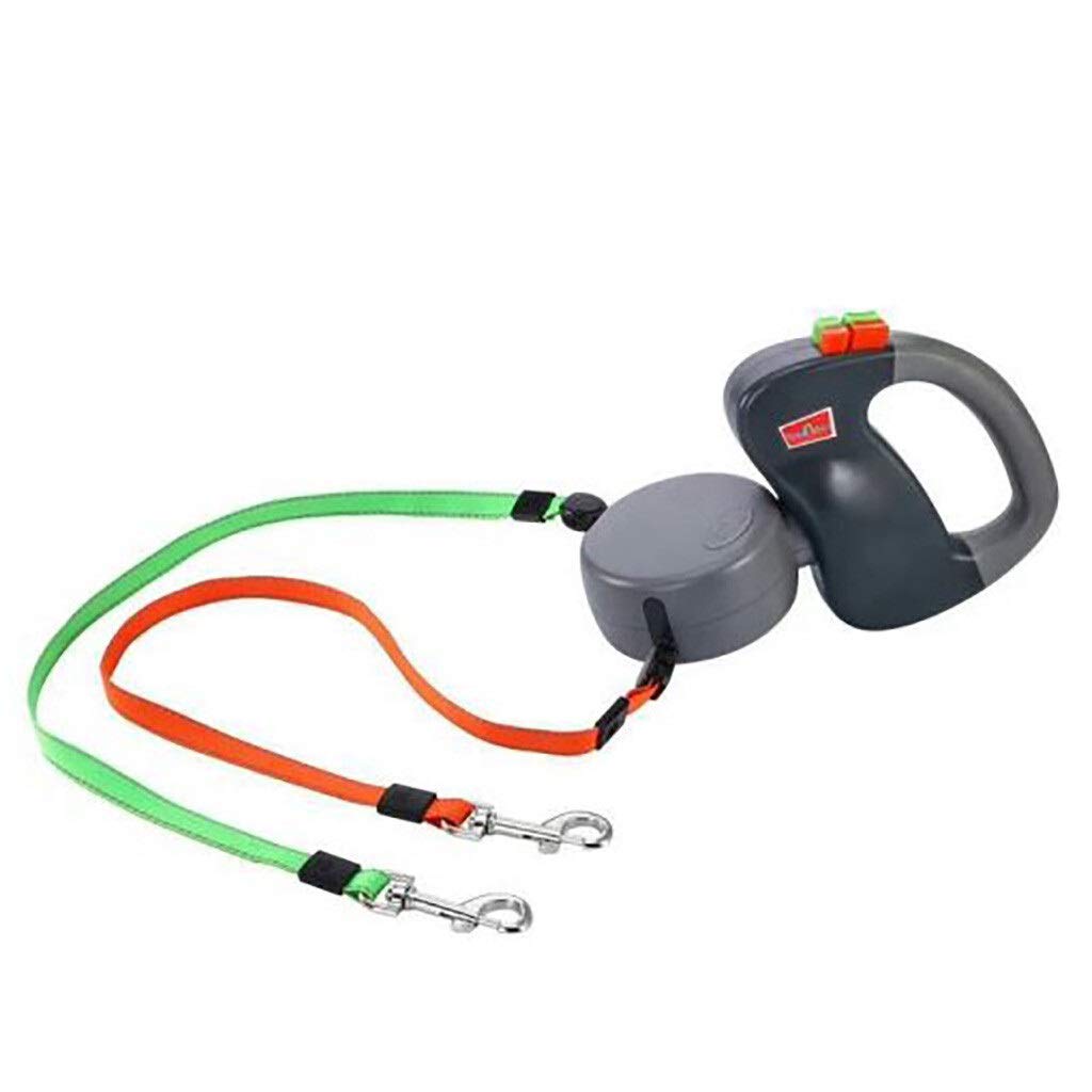 FRTHLK Dual-Head Retractable Leash for 2 Dogs, 50 lb Each