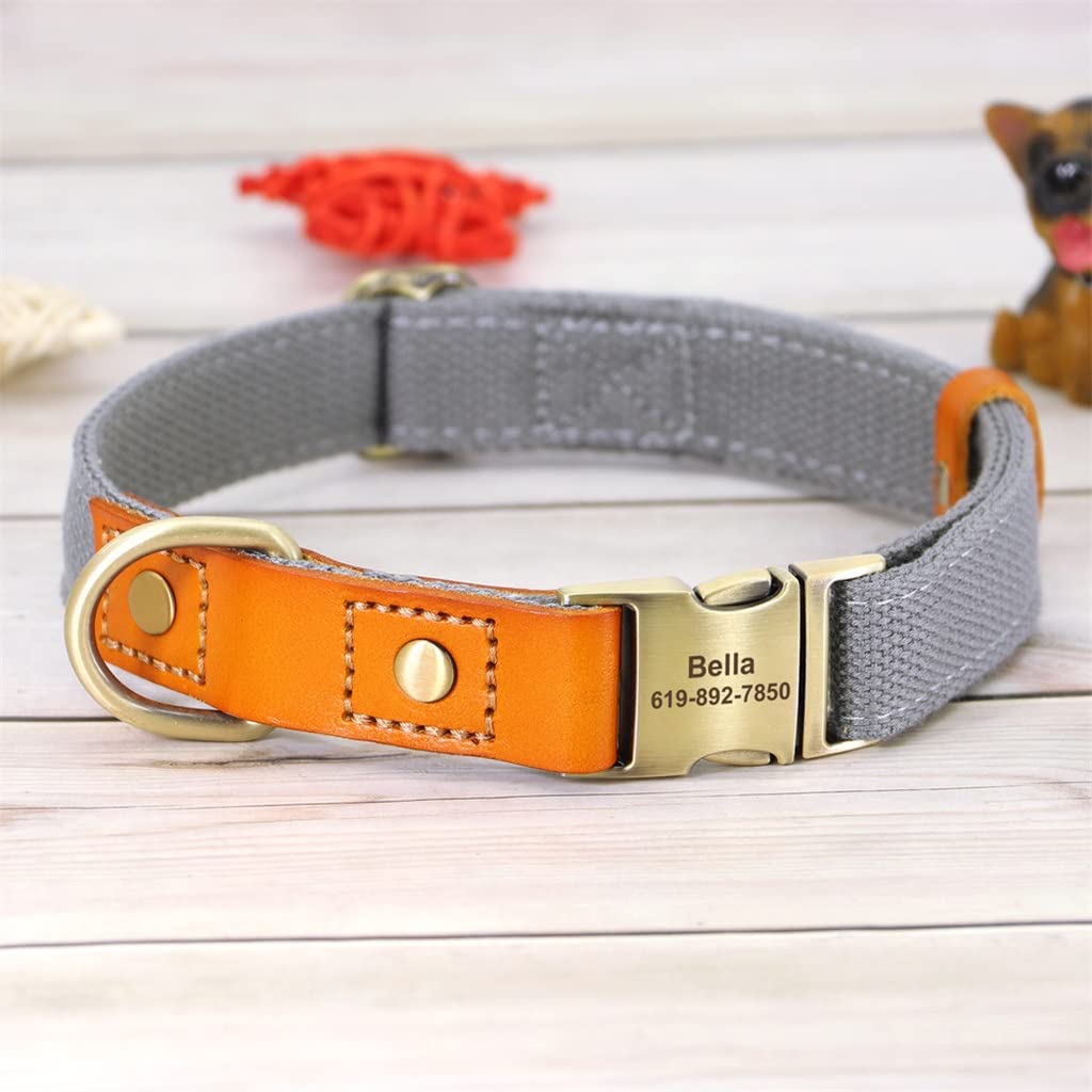 GQYMXQ Custom Nylon Large Dog Collar with Engraved Phone Number