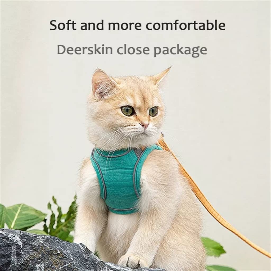 QERTYHKK Adjustable Suede Vest Harness for Dogs & Cats