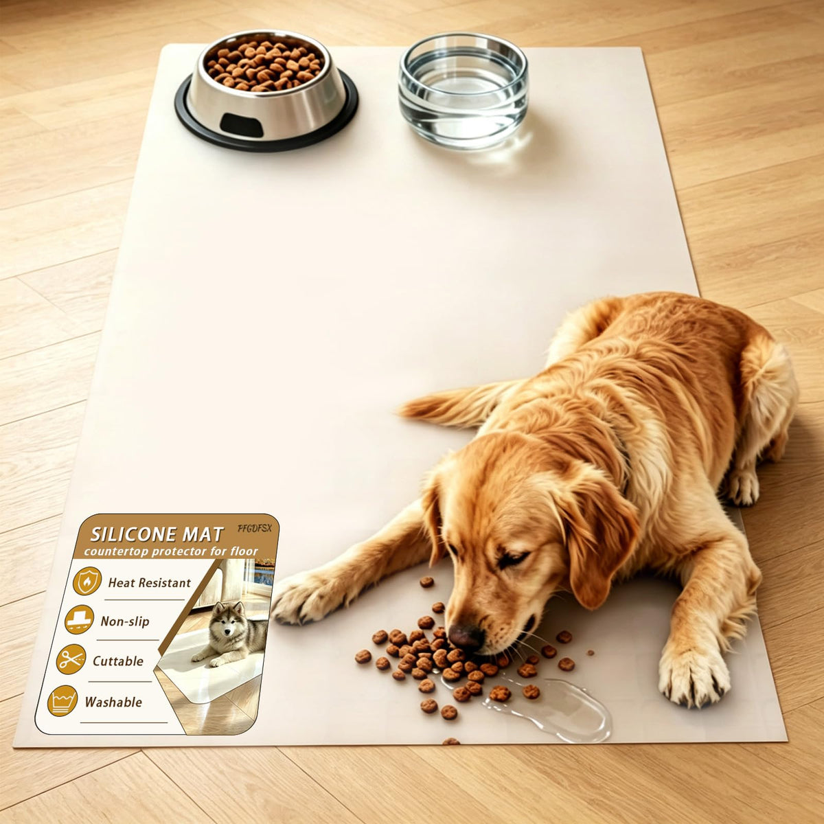 PFGDFSX 10 x 10 in Clear Non-Slip Silicone Table Protector
