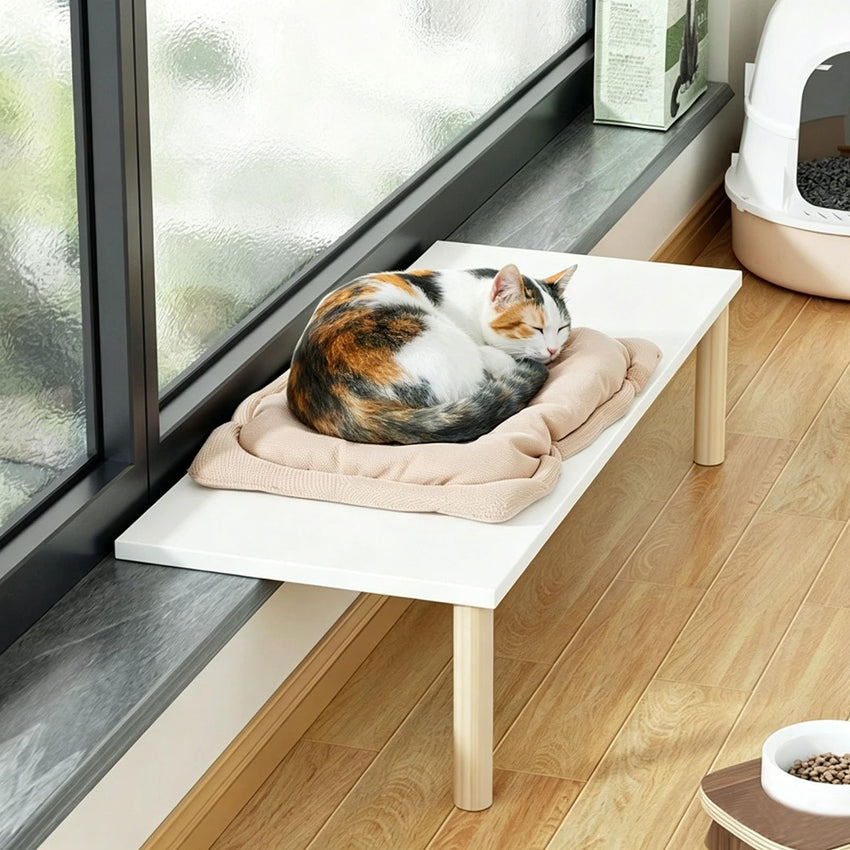 Adjustable Wooden Cat Perch & Window Sill Extender