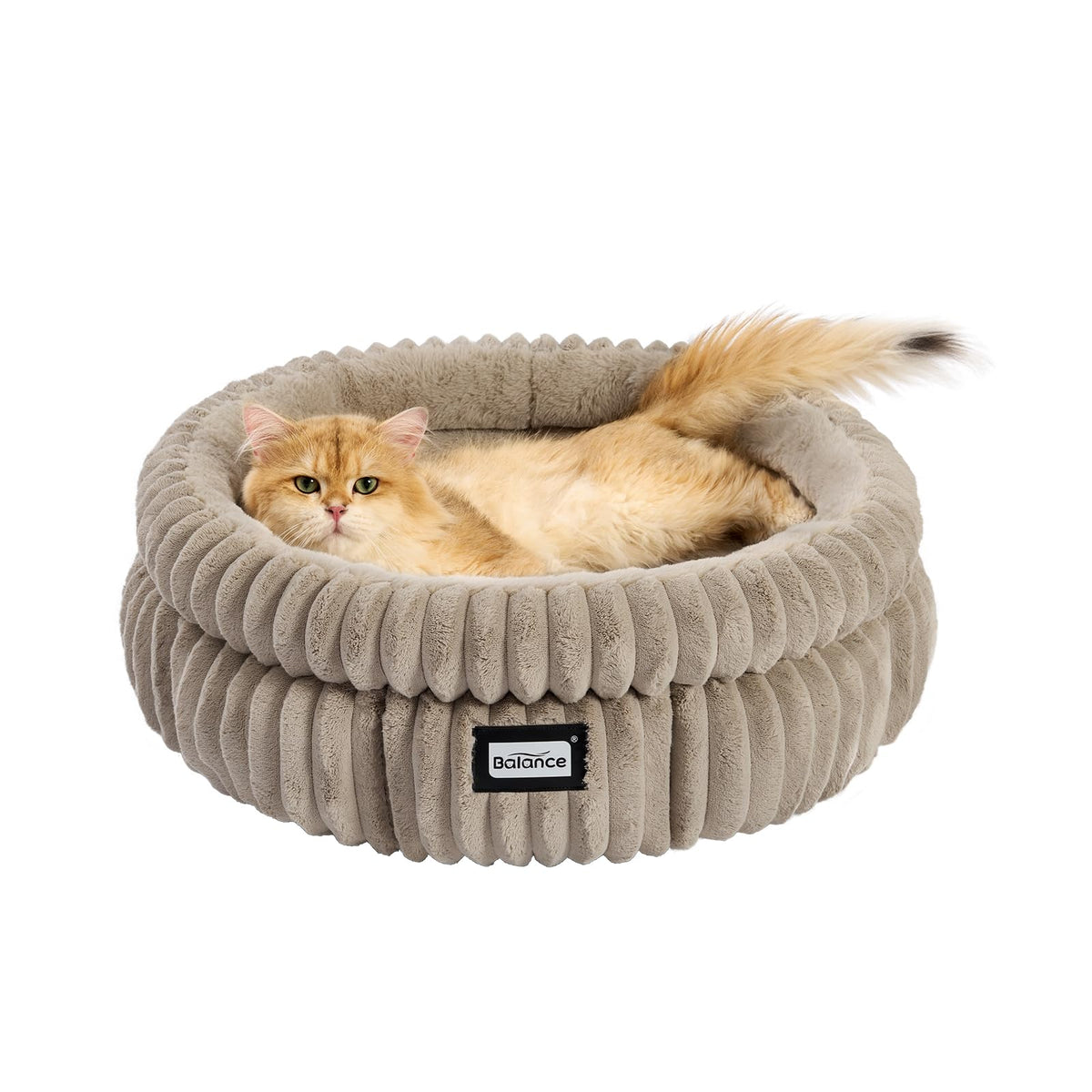Balance Calming Round Donut Bed for Cats & Small Dogs