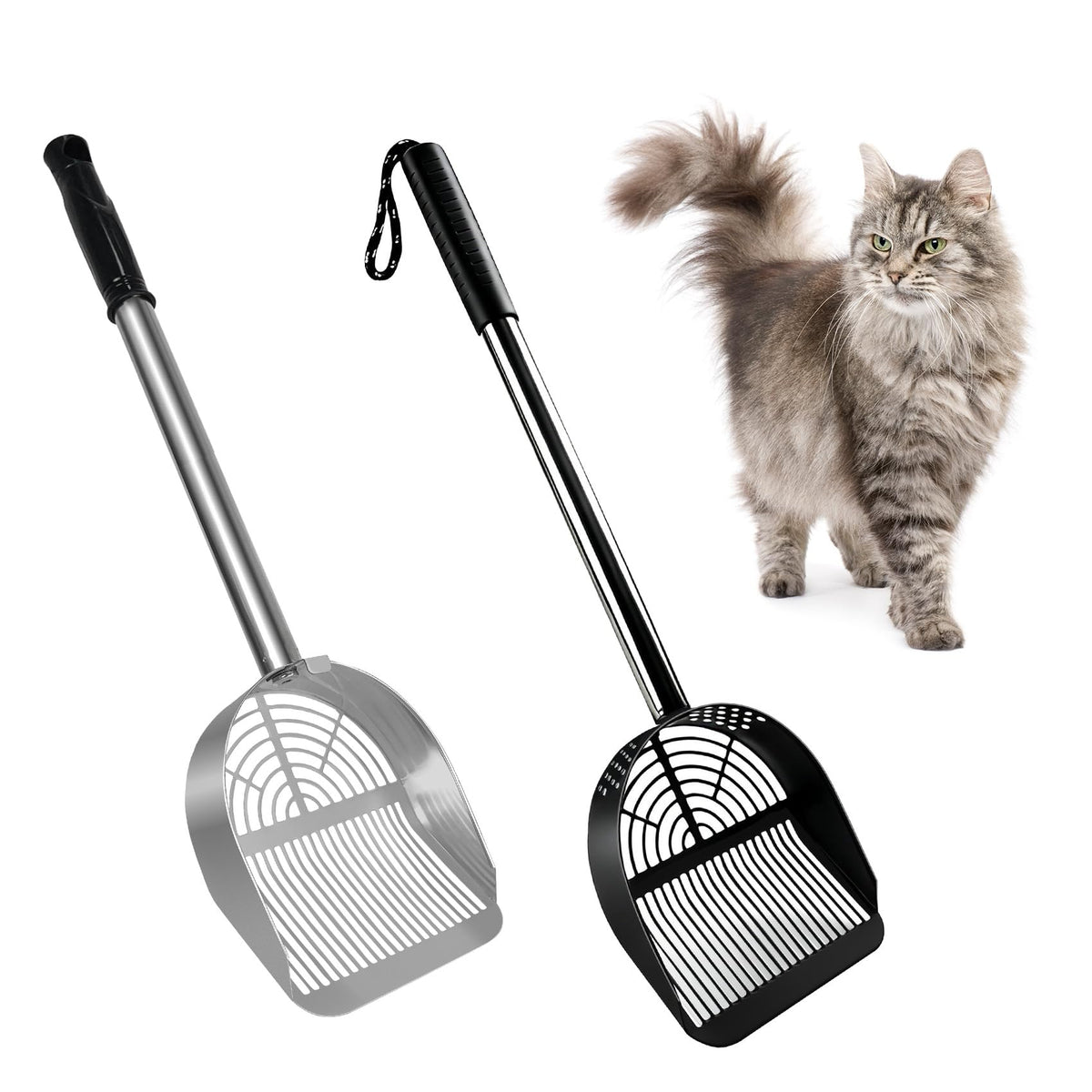 LIHOOOOM Dual-Hole & Triple-Hole Cat Litter Scoop Bundle