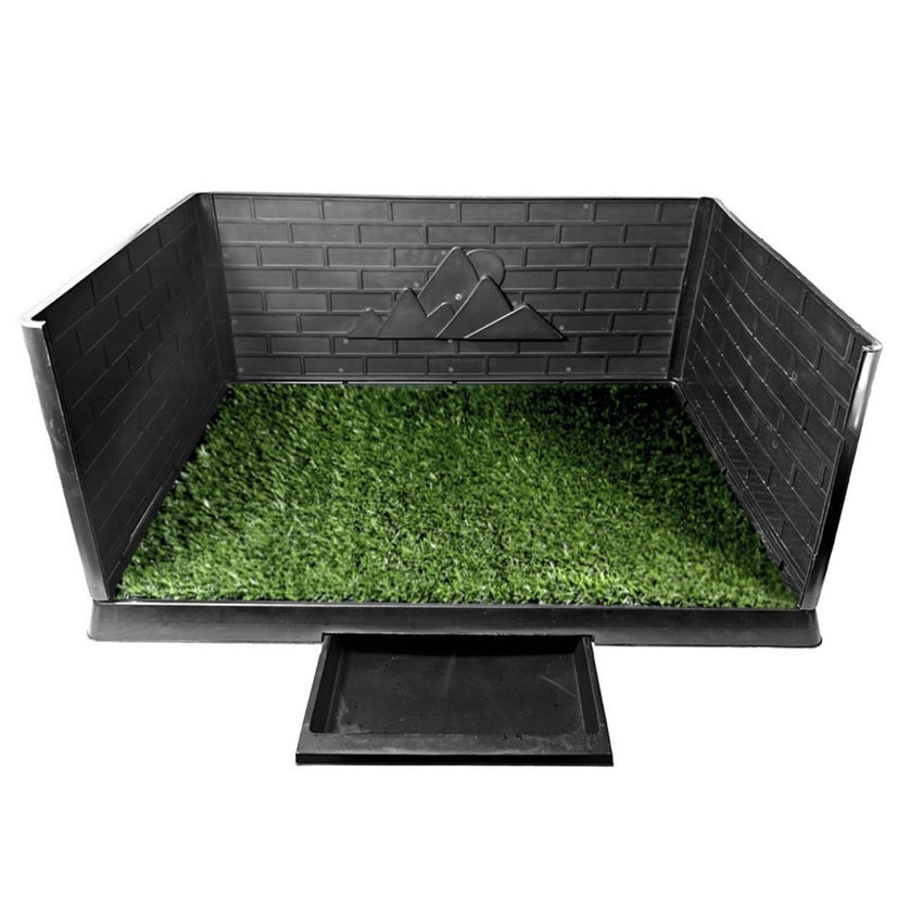 Indoor Dog Potty Training Tray with Grass Mat & Drain Drawer