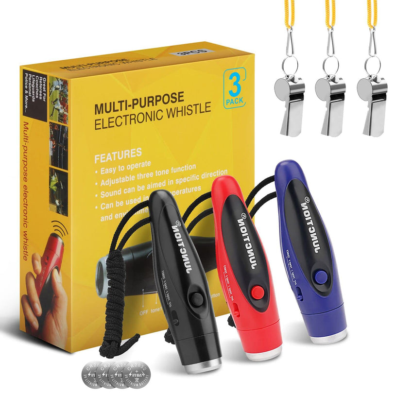 UNIWA 3-Pack Electronic Handheld Whistles with 3 Tones
