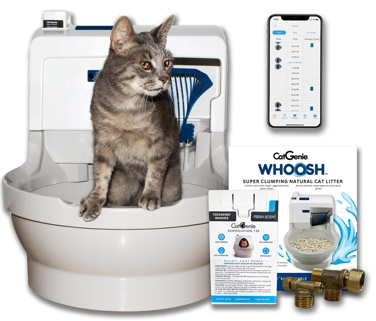 CatGenie Whoosh App-Controlled Self-Flushing Cat Litter Box