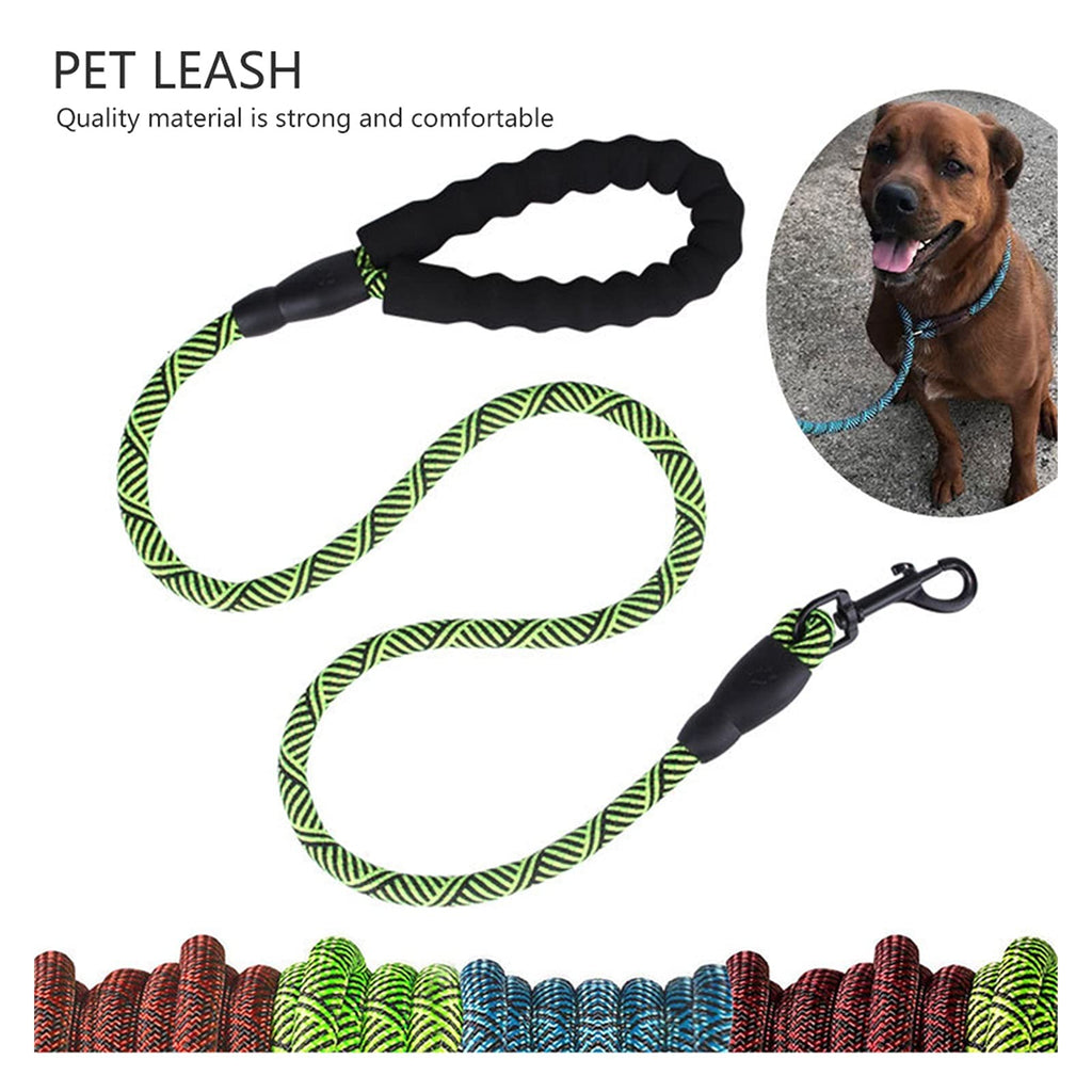 Adjustable Nylon Dog Leash with Soft Foam Handle & Snap Hook