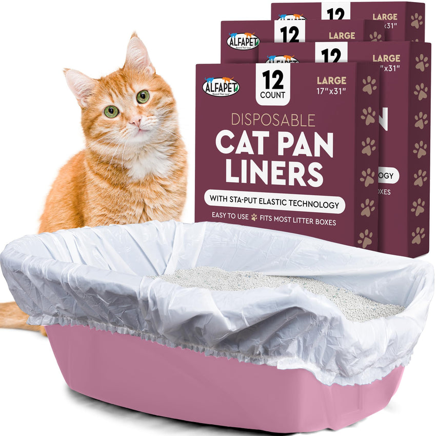 Alfapet Kitty Cat Sta-Put Litter Box Liners, 48-Count